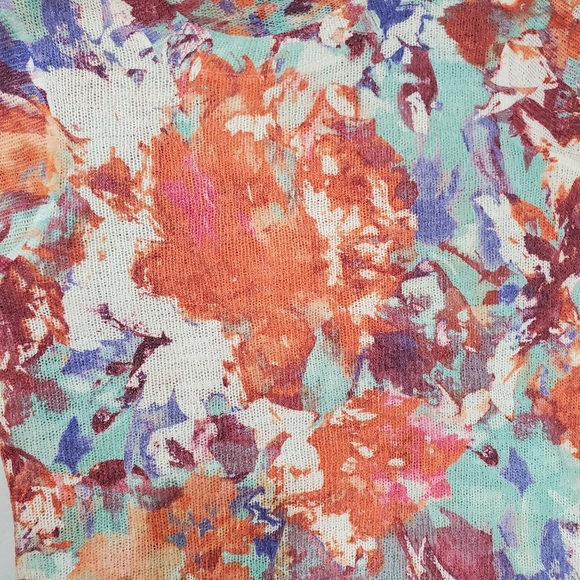 Soft Surroundings Late Bloom Floral Top Medium Watercolor Artsy Fall Teacher - Picture 7 of 11